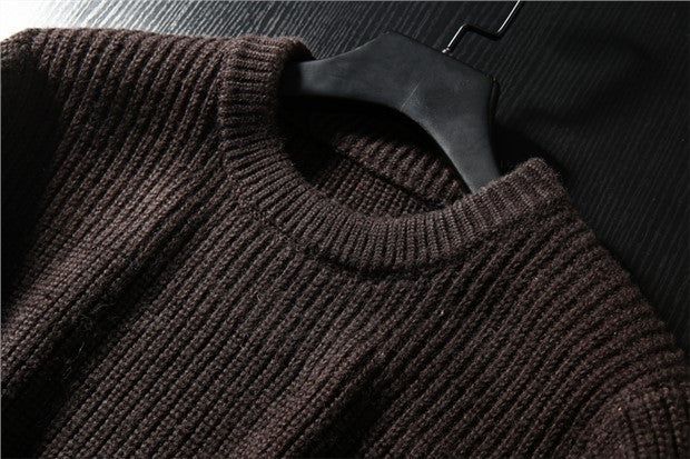 X01 Thickened!  All wool!  Export Europe and America men's foreign trade factory cut label tail goods knitted sweater winter coat
