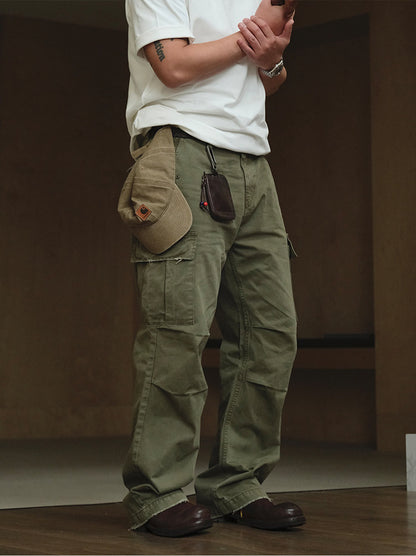 Washed Straight-Leg Cargo Pants – Heavyweight Vintage – Pants | japanese streetwear | vintage workwear | unisex | Yamalinclothes