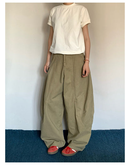 Washed Wide-Leg Cargo Pants – American Retro Unisex