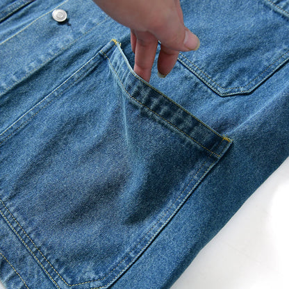 Cotton Washed Soft Lapel Denim Jacket – Casual Loose Men’s Spring Streetwear Coat – Japanese vintage | yamalin clothes | Yamalinclothes
