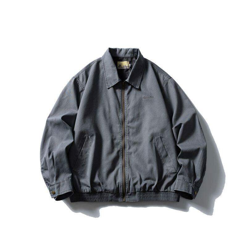 Washed Cotton Lapel Cargo Jacket – Retro Loose Unisex Casual Streetwear