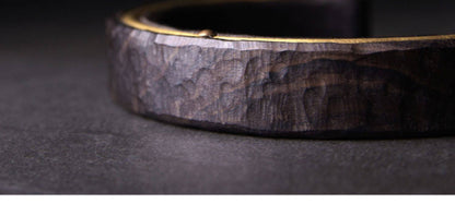 Ebony Wood Open Bangle – Handmade Ethnic Vintage Brass Bracelet Unisex