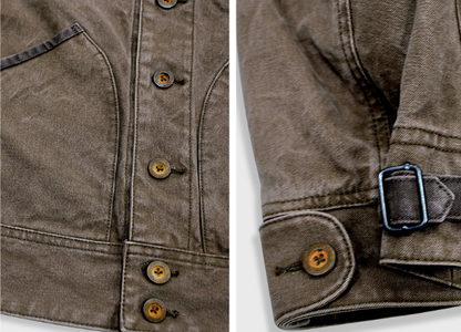 Vintage Distressed Patchwork Blazer – Deconstructed Retro Workwear Jacket for Men – Japanese vintage | yamalin clothes | Yamalinclothes