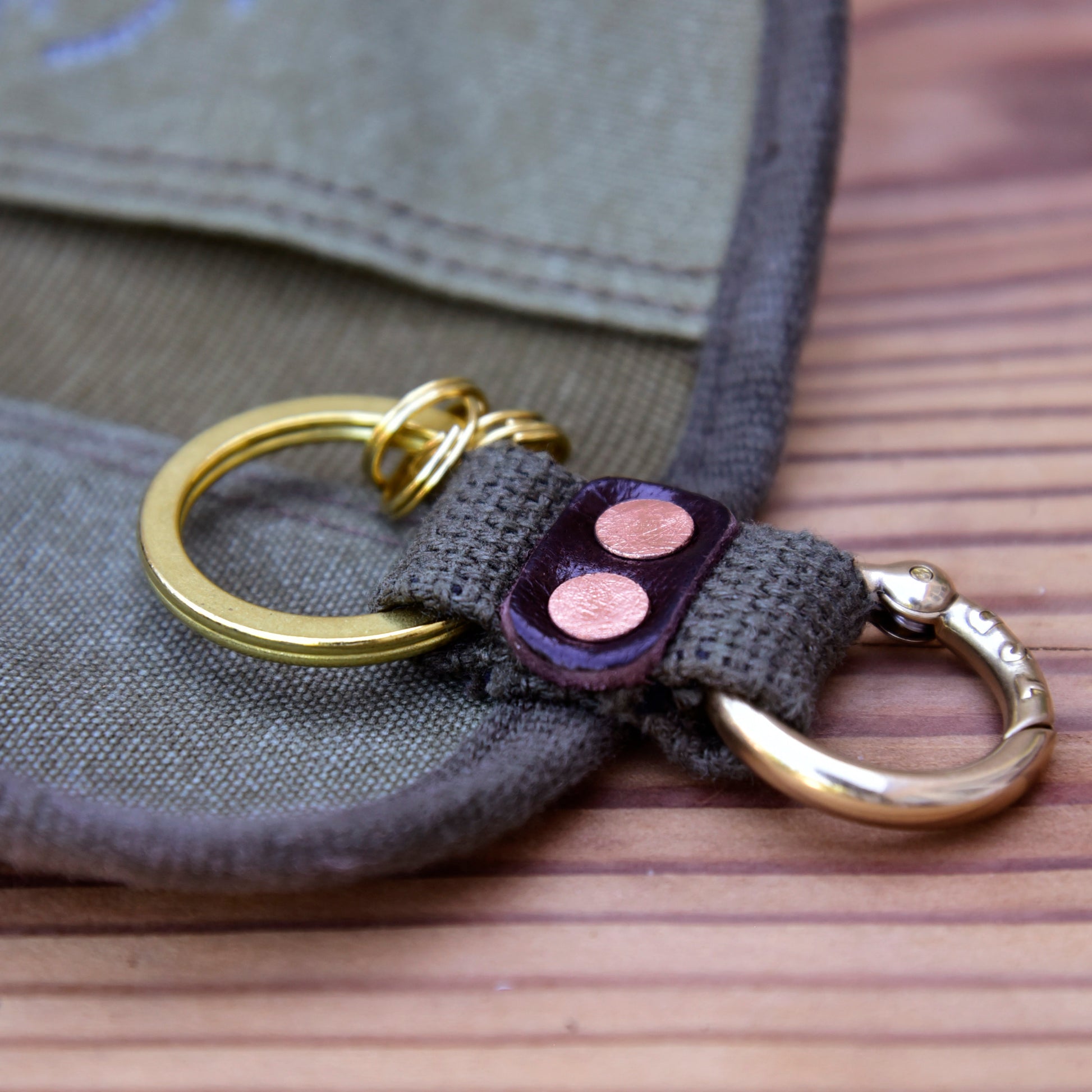 Vintage Canvas Key Pouch – Brass Hardware Artisan Gift – Japanese vintage | yamalin clothes | Yamalinclothes