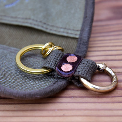 Vintage Canvas Key Pouch – Brass Hardware Artisan Gift – Japanese vintage | yamalin clothes | Yamalinclothes