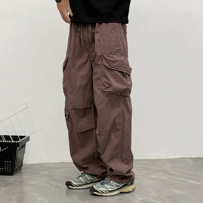Japanese Multi-Pocket Cargo Work Pants – Men's Loose Straight-Leg Jogger