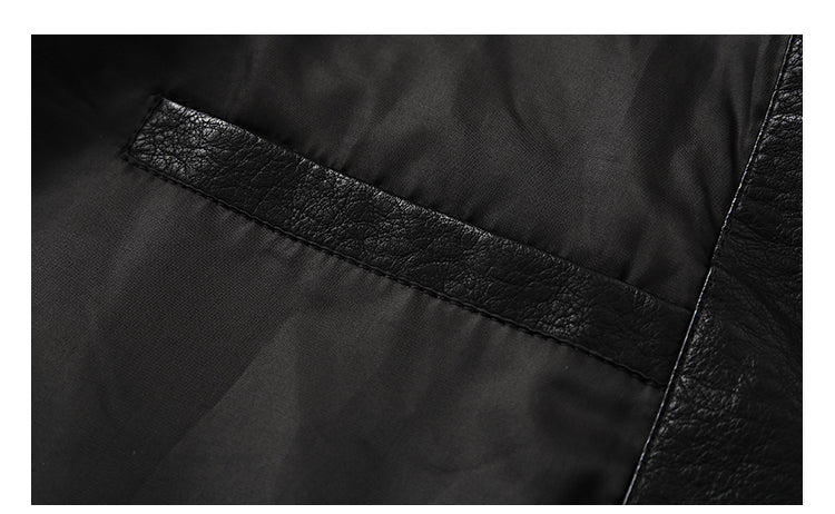 American Retro Lychee Grain Leather Jacket for Men, Spring and Autumn New Style, Cool Motorcycle Jacket, Short Workwear Stand Collar Jacket, Trendy