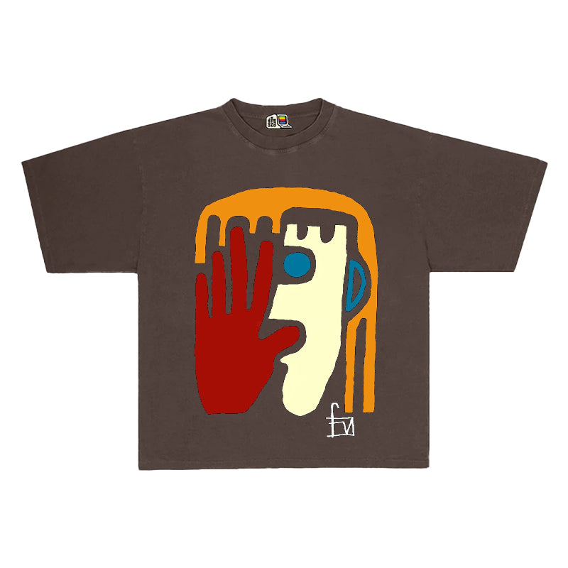 All-Nature Artist Abstract Tee – Unisex Short-Sleeve Hip-Hop High Street Fashion