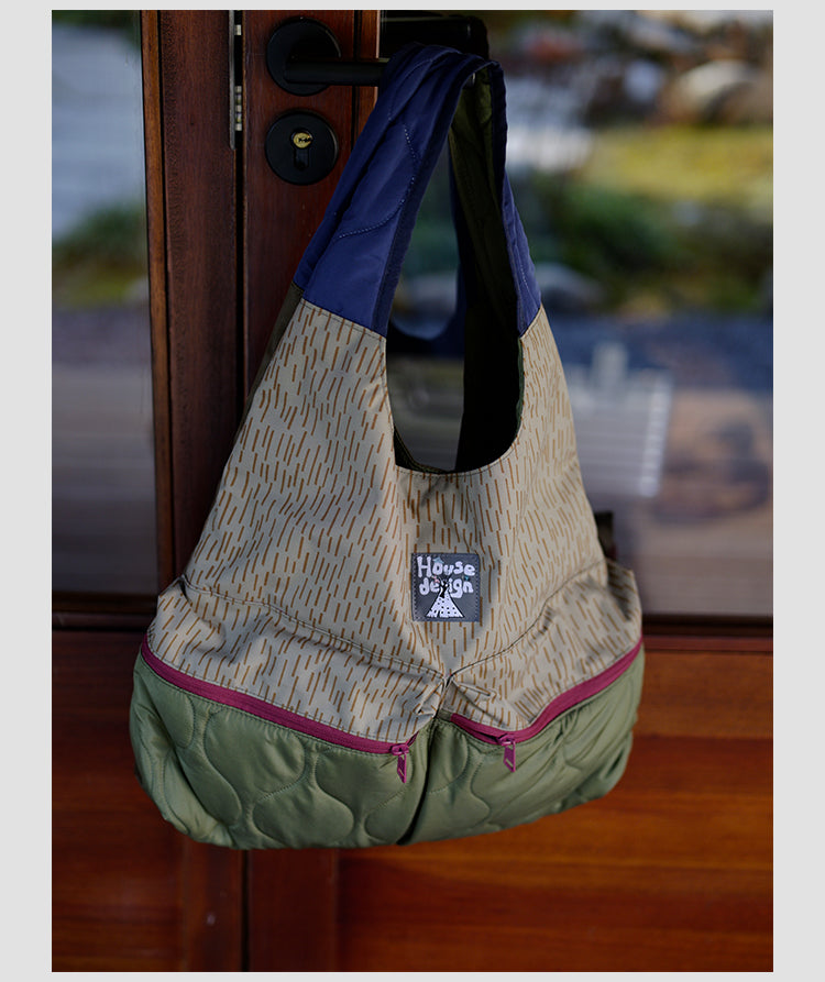 Original 2025 Spring New Retro Patchwork Design Single Shoulder Handbag Large Capacity Commuter Bag