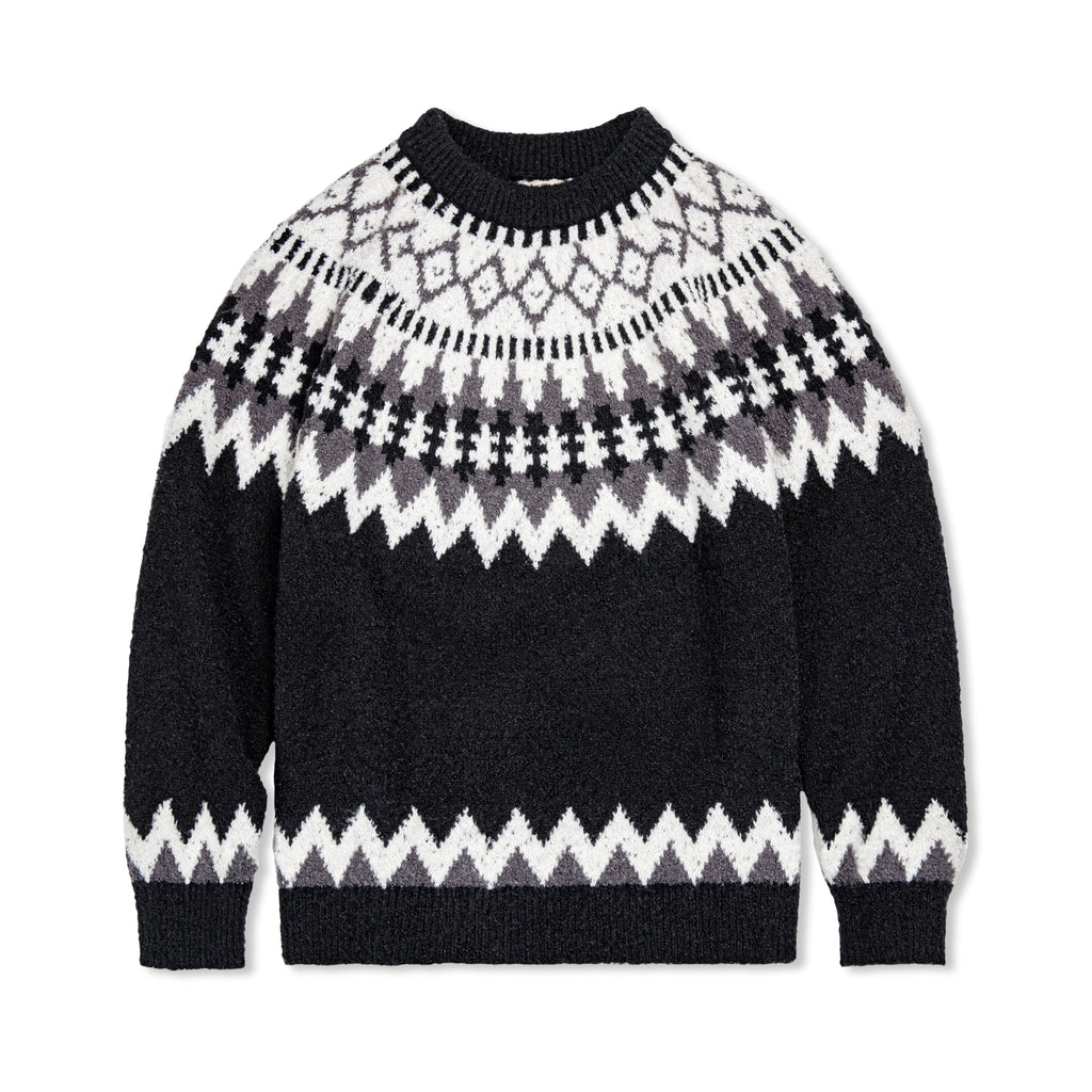 Madden Workwear Retro Icelandic Fair Isle Wool Sweater – Crew Neck, Autumn Weight (Men)