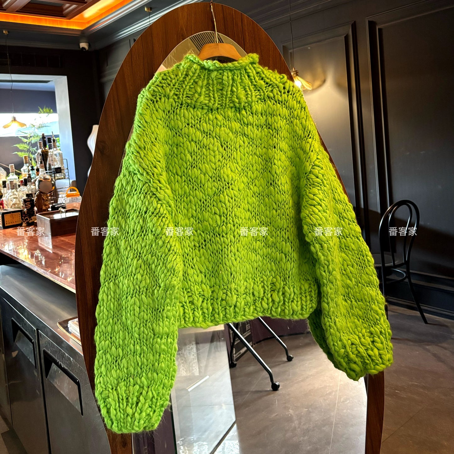 Women's Korean Retro High Collar Knitted Cardigan - Petite Short Slimming Thickened Sweater Coat