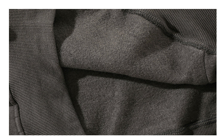 Unisex Vintage Fleece Hoodie - Hong Kong Style Thickened Loose Couple Sweatshirt