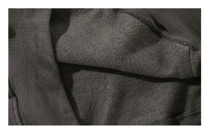 Unisex Vintage Fleece Hoodie - Hong Kong Style Thickened Loose Couple Sweatshirt