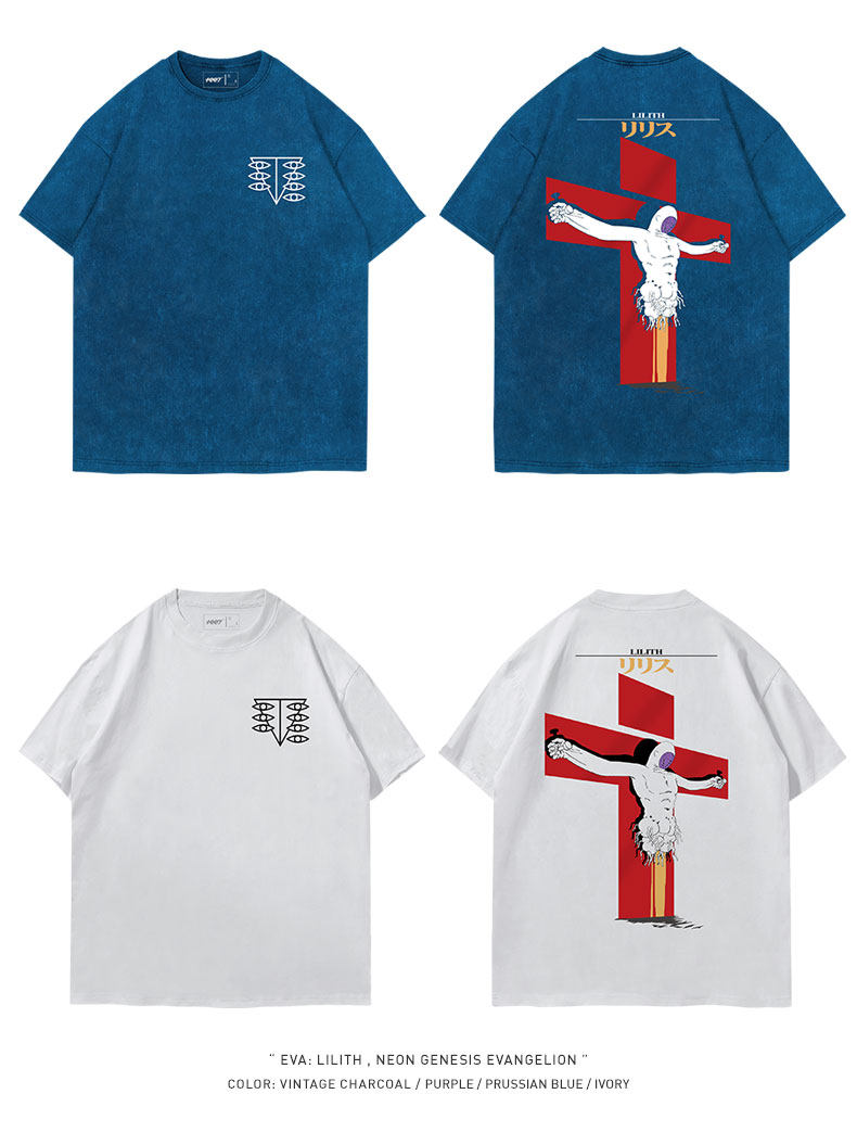Evangelion Lilith T-Shirt - Washed Vintage Anime Cotton Tee (Unisex)