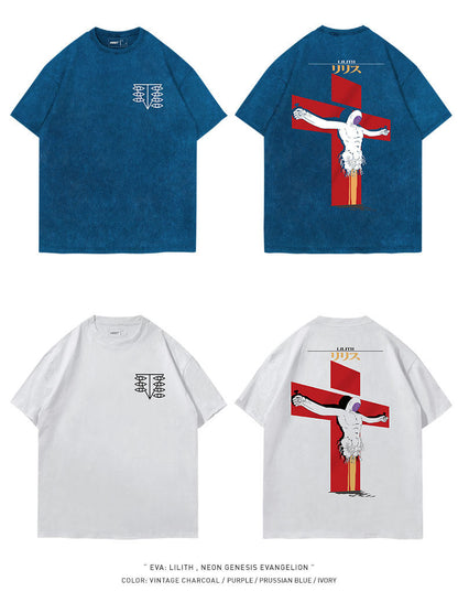 Evangelion Lilith T-Shirt - Washed Vintage Anime Cotton Tee (Unisex)