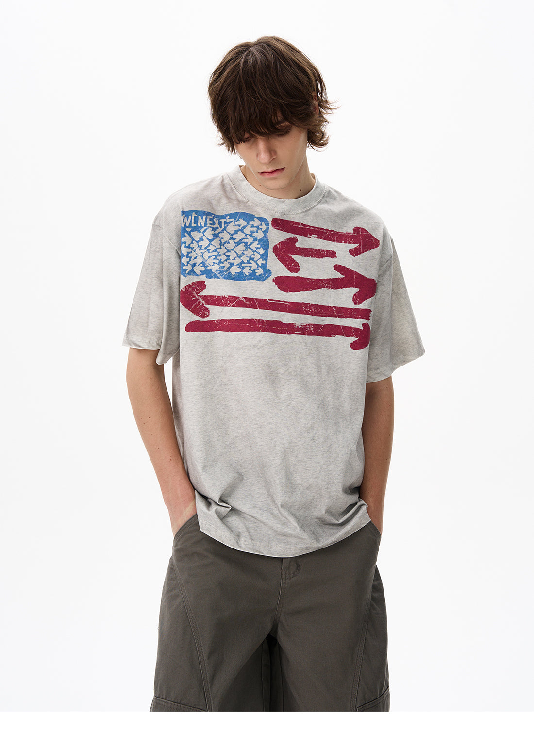 American Retro Dirty Short Sleeve T-Shirt for Men Ins Trendy Brand Fashion Cool Niche Top Couple Tee