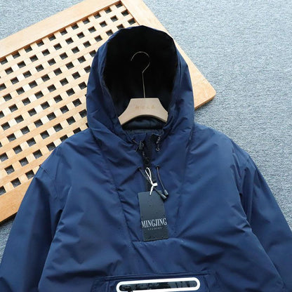 Unisex Outdoor Cotton Jacket - Export Spain Windproof Water-Resistant Hooded Loose Casual Coat