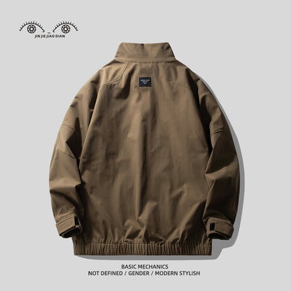 Mountain-Style Vintage Coffee-Brown Workwear Jacket – Casual Cotton Coat (Unisex)