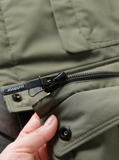 Men's Winter Outdoor 700 Fill Power Down Jacket - Windproof Waterproof Hooded Mid-Length Cold-Resistant Coat