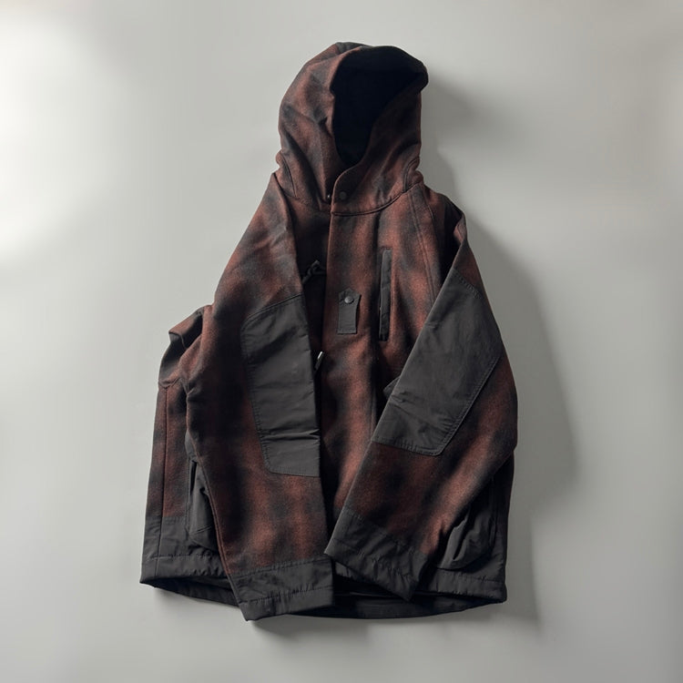 Japanese Retro Plaid Wool Hooded Coat - Thickened Warm Winter Jacket