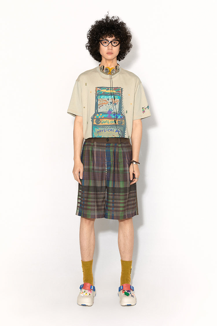 Game Machine Particle Hand-Painted Printed Loose Breathable Short-Sleeved T-shirt Summer