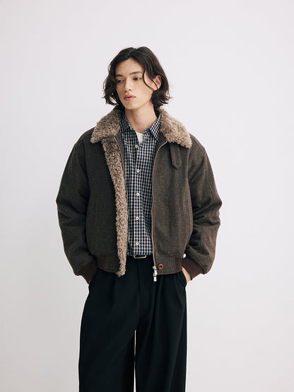 Coke Life Carpem Unisex Winter Cotton Jacket - Japanese Casual Retro Wool Collar Short Coat