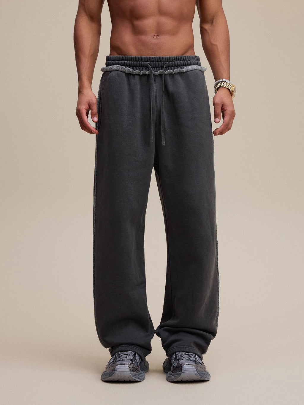 Heavyweight Fleece Washed Straight Sweatpants – Loose Casual American Style