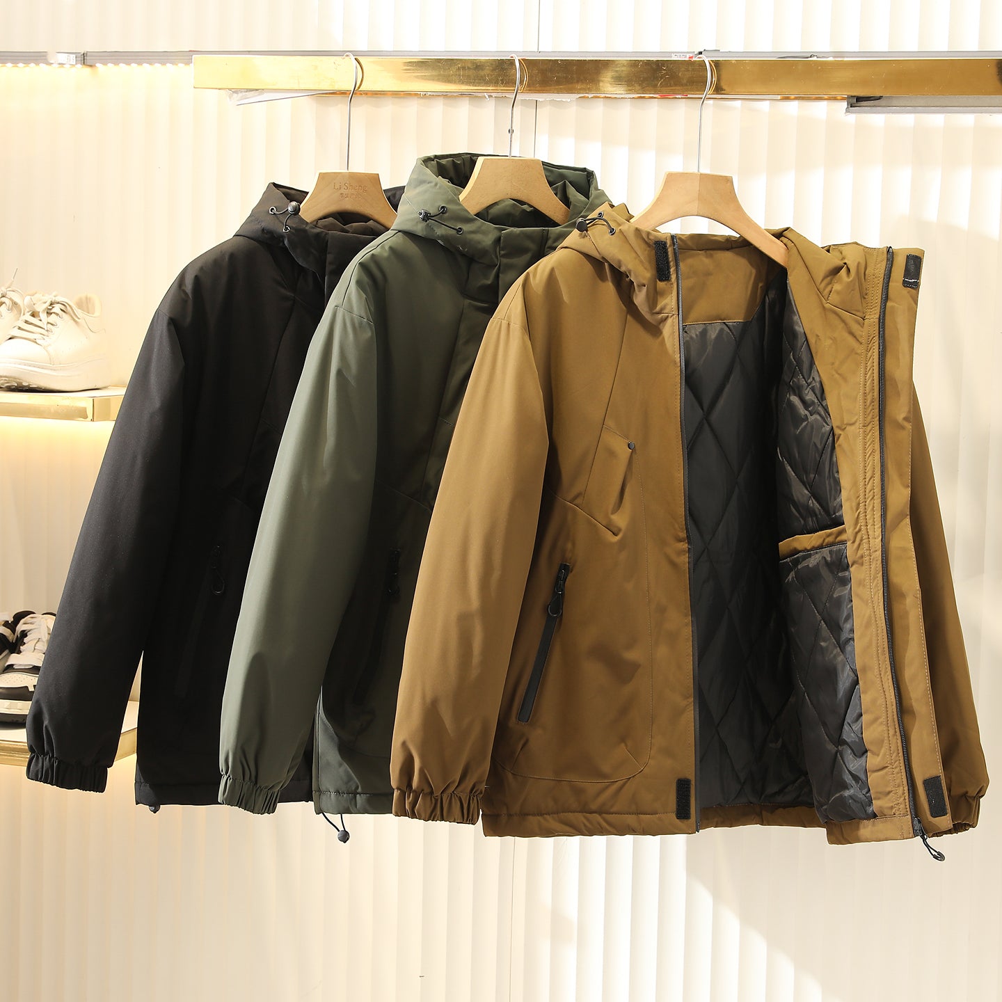 Men's Plus Size Euro-American Style Winter Jacket - Windproof Waterproof Hooded Thickened Cotton Coat