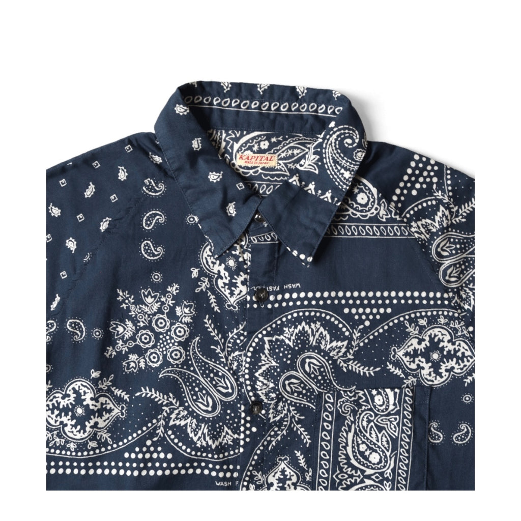 Japanese Style Casual Paisley Breathable Lightweight Turn-Down Collar Loose Long Sleeve Shirt