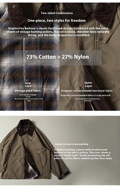 Vintage Safari Cargo Jacket – Short Loose Barn Style (Unisex)