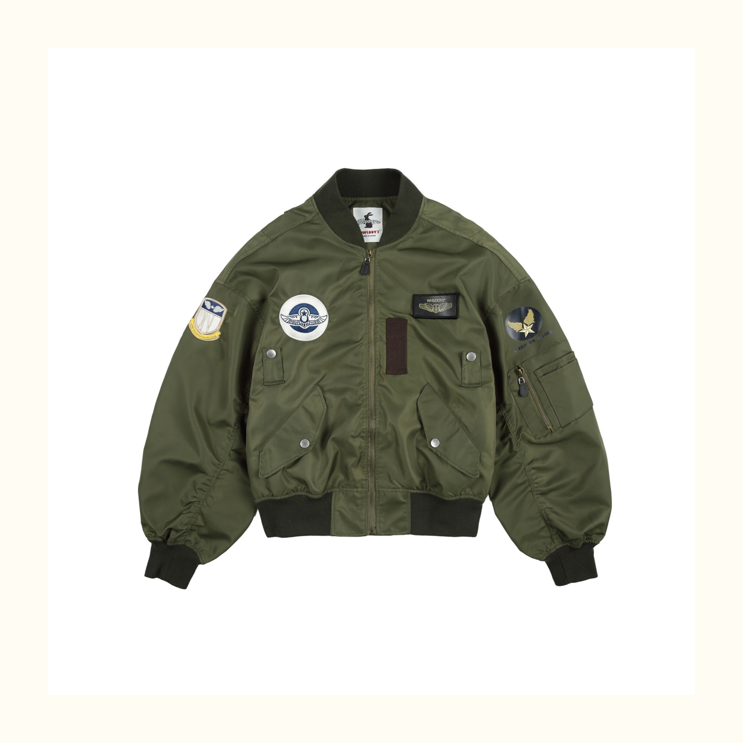 American-Retro Embroidered Badge Flight Jacket – Baseball Collar Short Coat (Unisex)