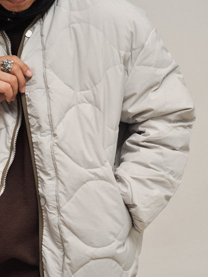 Japanese Style Quilted Down Inner Jacket - Lightweight 90% Goose Down (Unisex)