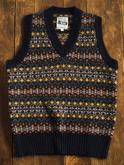 British-Retro Fair Isle Wool Vest – Idle Style Jacquard (Unisex)