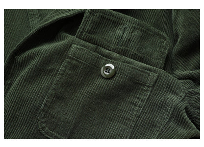 American Retro Amekaji Corduroy Safari Blazer - Casual Suit Jacket (Men)