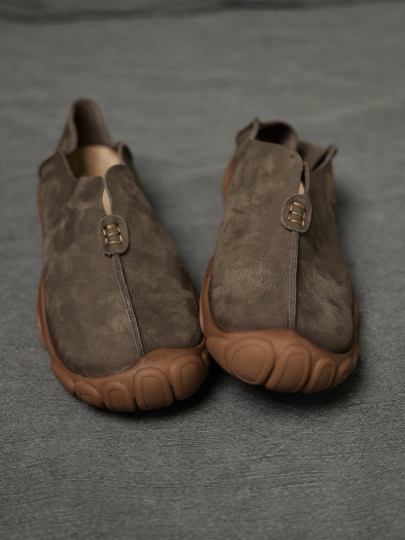 Genuine Leather Slip-On Casual Shoes for Men – Breathable Soft Sole, Lazy-Loafer Comfort