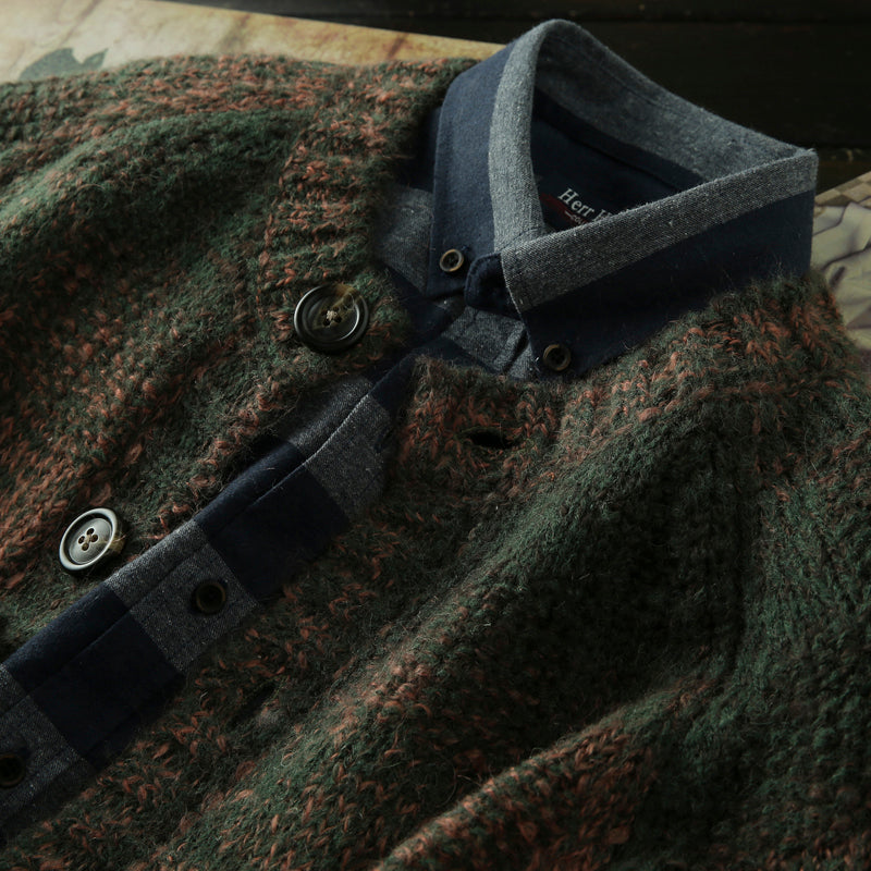 Italian-Order Mohair Wool Cardigan – Heavy Knit Autumn/Winter Coat (Unisex)