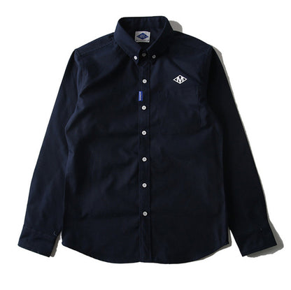Oxford Cotton Shirt for Men Japanese Style Hong Kong Style Youth Casual Long Sleeve Shirt