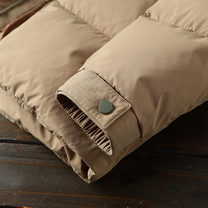 Men's Plus Size Export Overstock Puffer Jacket - High-Puff Hooded Thickened White Duck Down Coat