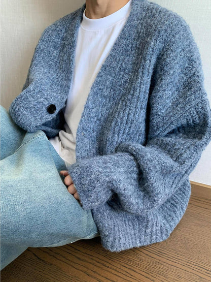 American Style Short-Wide Knit Cardigan – Loose Spring/Autumn Jacket (Unisex)