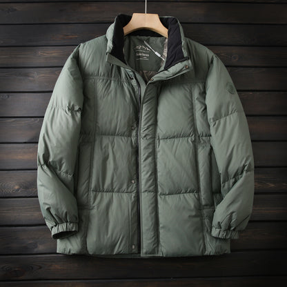 Lightweight 600 Fill Down Puffer Jacket – Stand-Collar Thickened Warm (Men & Unisex)