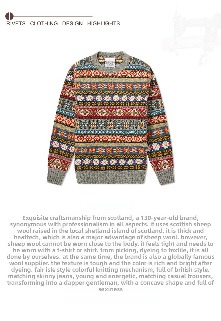 Jamiesons 130-Year Fair Isle Wool Sweater – Scottish Heritage Knit (Unisex)