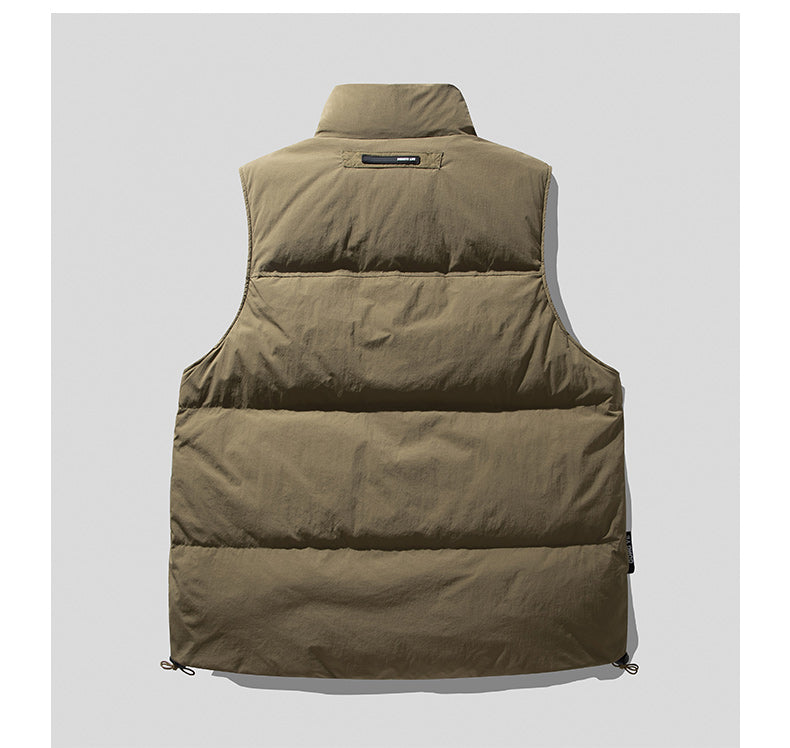 Mountain-Style Caramel 90% Duck-Down Vest – Warm Workwear Insulated (Unisex)
