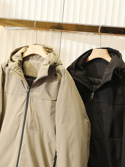 Men's Plus Size European American Style Down Jacket - Winter Windproof Thickened Hooded Cold-Resistant Coat