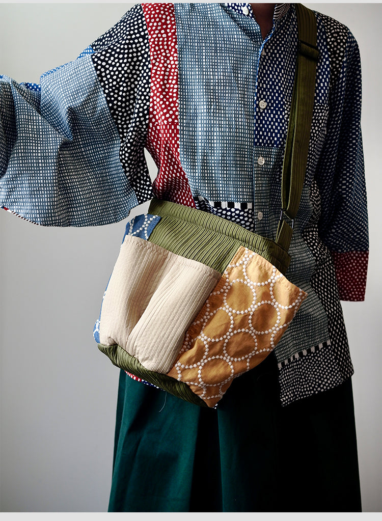 Original Patchwork Large Capacity Crossbody Bag Retro New Chinese Style Embroidered Tote Bag for Women