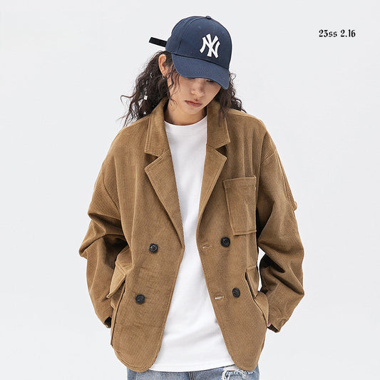Hold Color American City Boy Corduroy Suit - Multi-Pocket Blazer (Unisex)