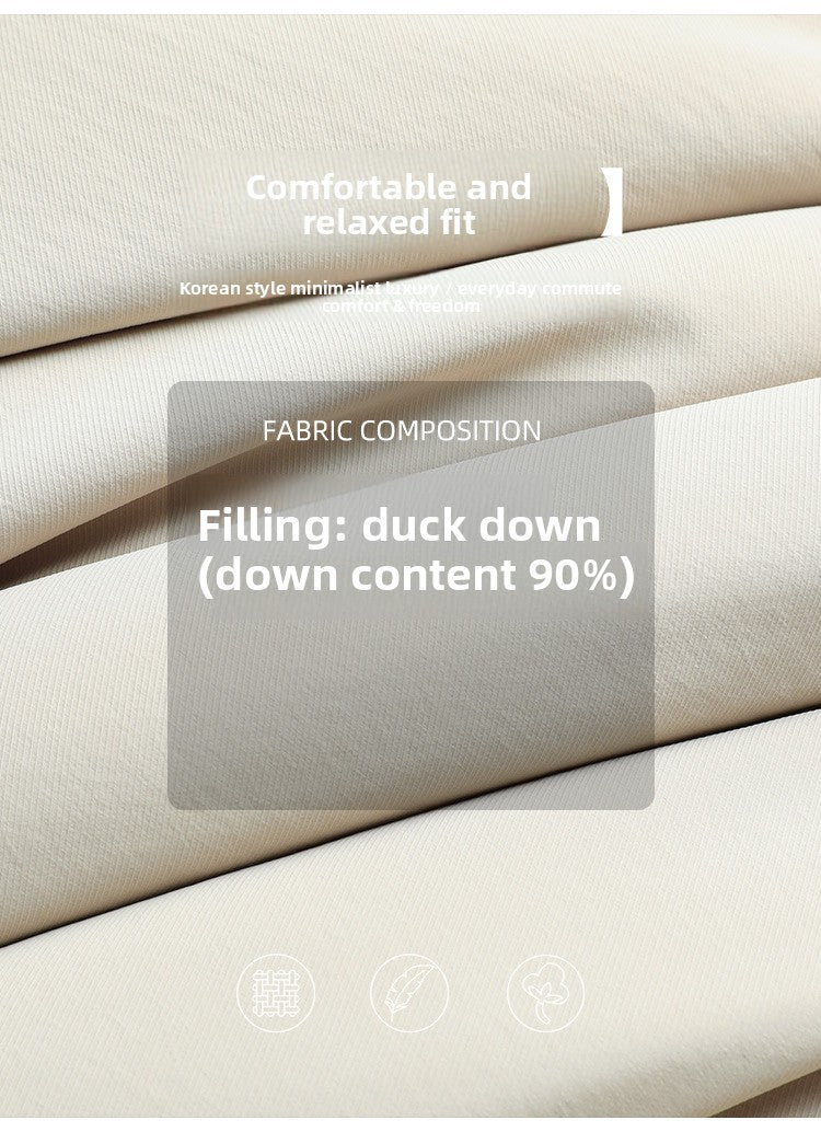 Men's CMZK Japanese Minimalist Down Jacket - 90% Duck Down Lightweight Lapel Light Luxury Coat