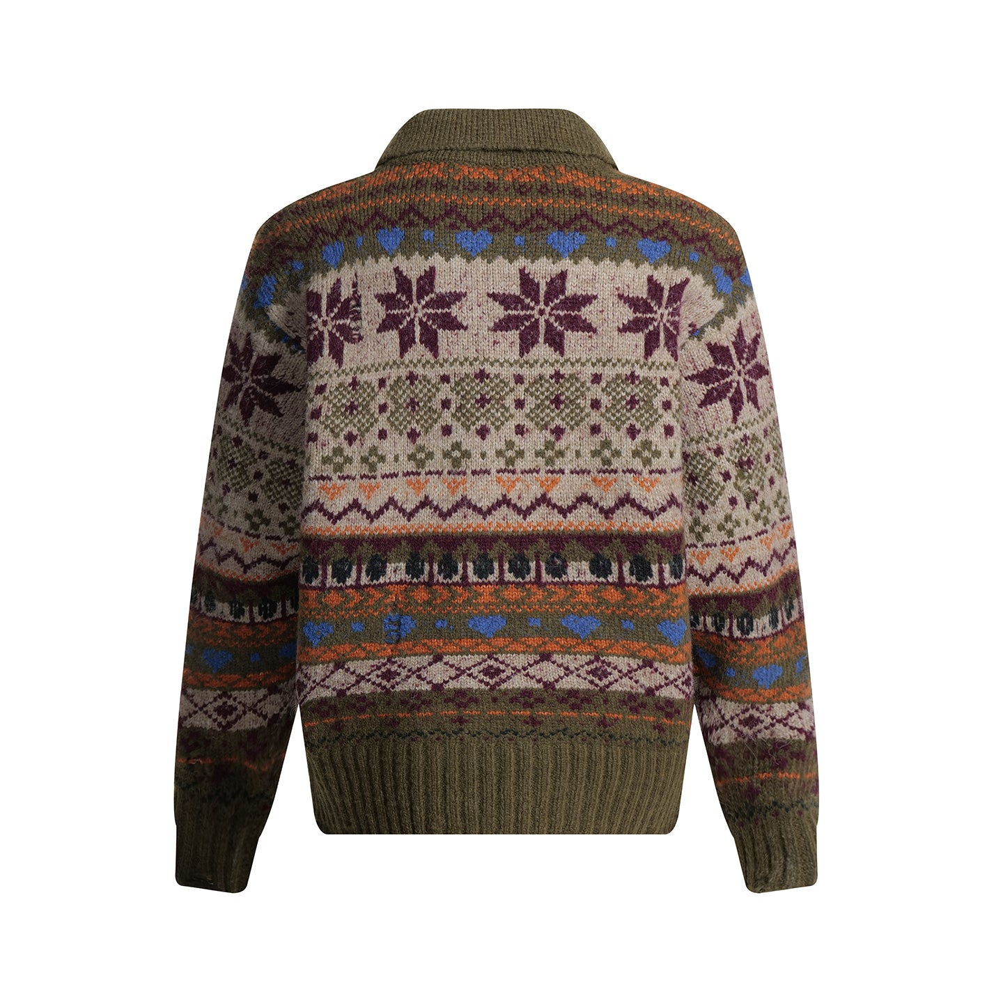 Fairland Henley-Collar Wool Blend Pullover – Heavy Vintage Knit (Unisex)