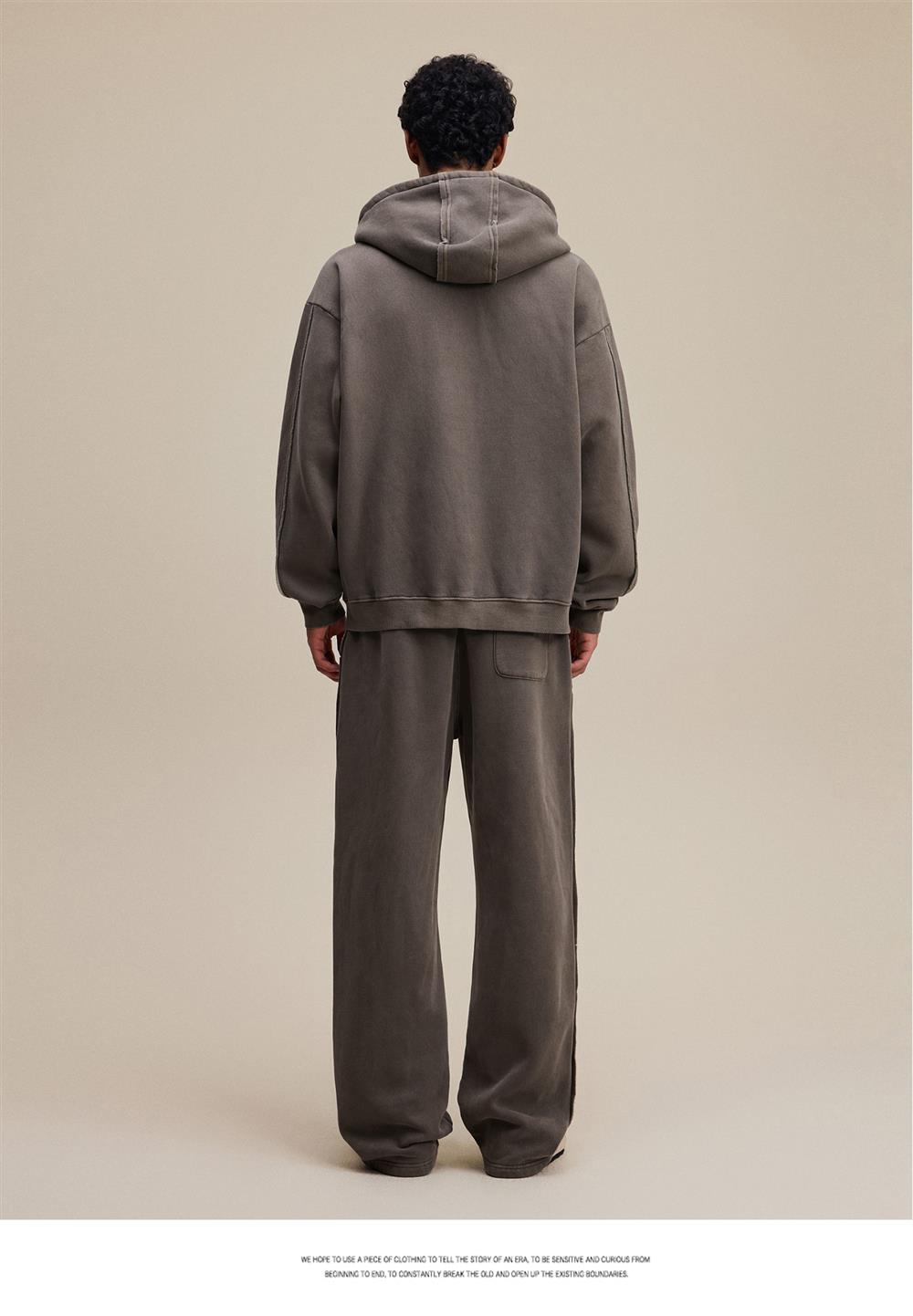 Heavyweight Fleece Washed Straight Sweatpants – Loose Casual American Style