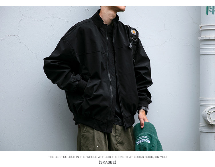 Men's American Style Waterproof Coach Jacket - Trendy Stand Collar Outdoor Windbreaker