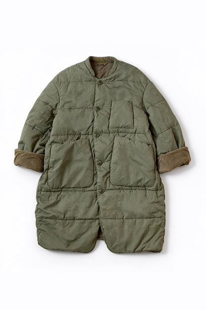 Artisan Mid-Length Quilted Wrap Cotton Coat – Unisex | Yamalin clothes | Vintage workwear outfit for men